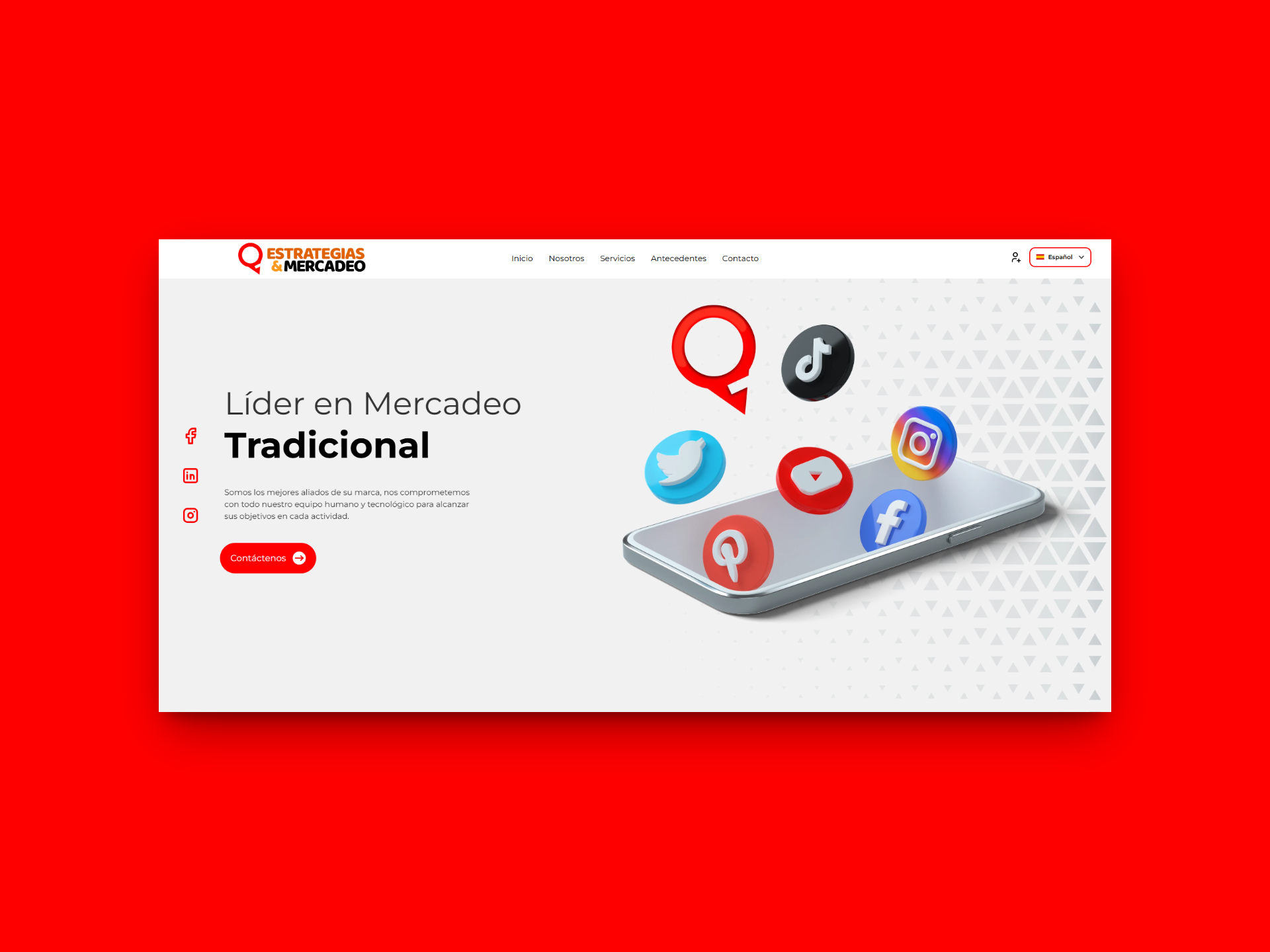 Imagenes sobre el proyecto Landing Page Estrategias & Mercadeo