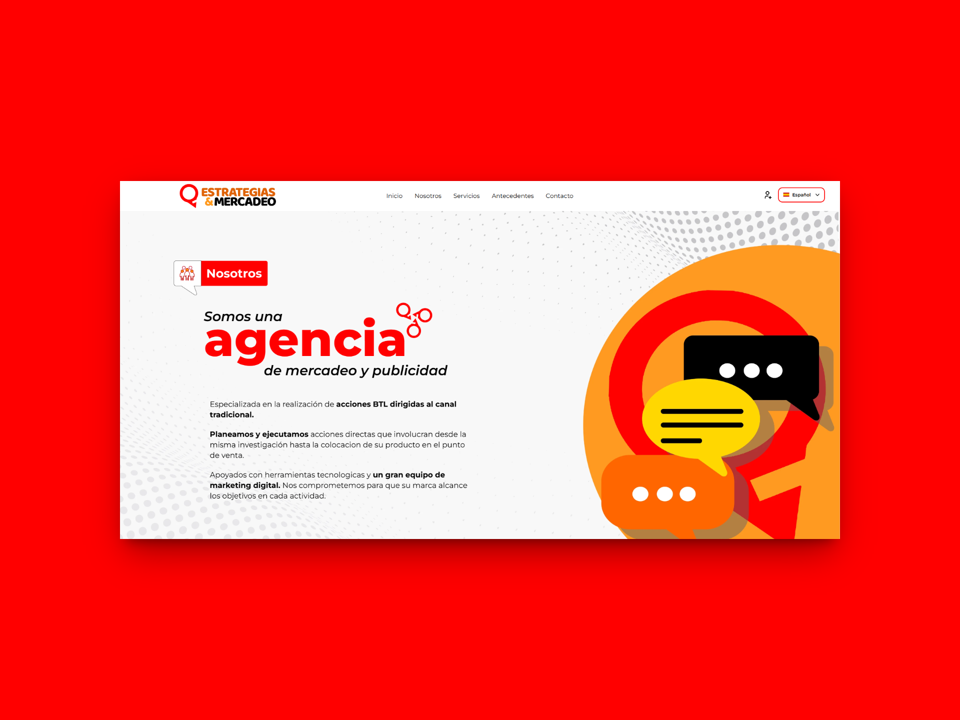 Imagenes sobre el proyecto Landing Page Estrategias & Mercadeo