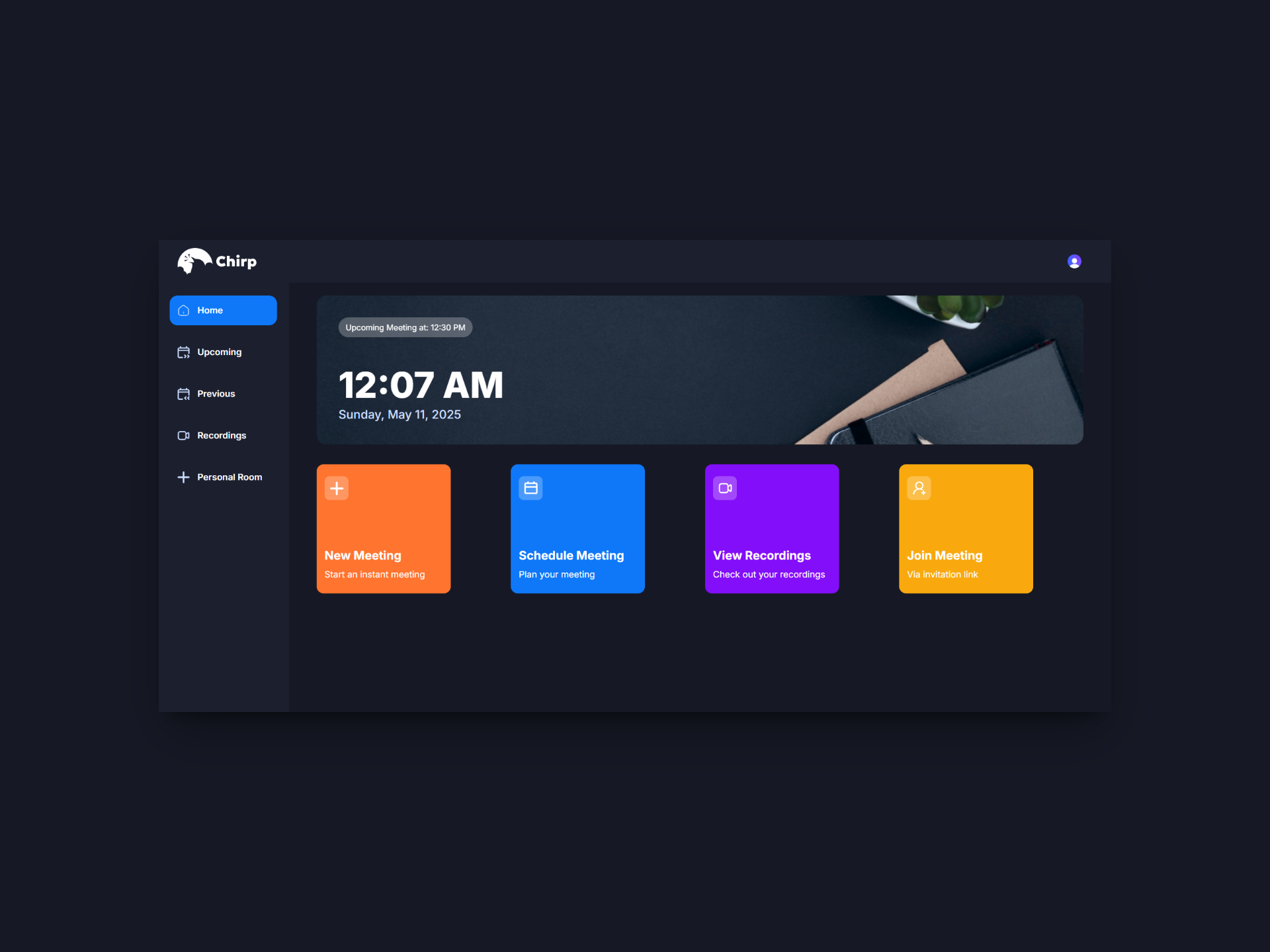 Imagenes sobre el proyecto Chirp  Aplicación Web Zoom-like para conectar personas
