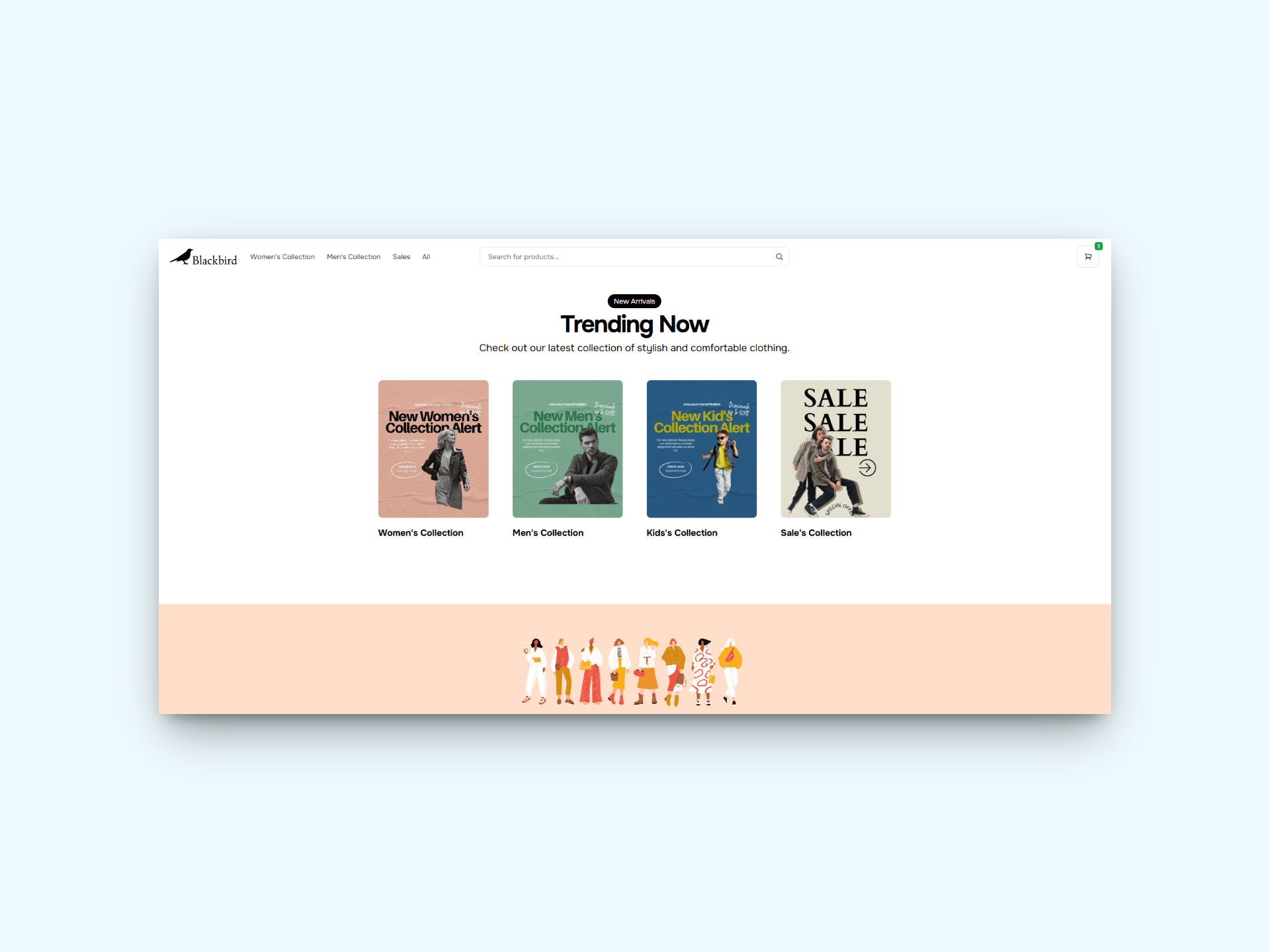 Imagenes sobre el proyecto Blackbird Tienda Retail Web E-commerce para venta de ropa